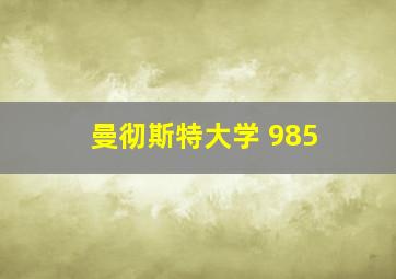 曼彻斯特大学 985